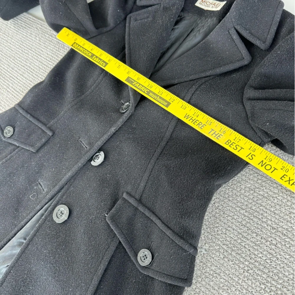 Vintage Michael Kors Black Wool Short Trench Dress Coat Fully Lined Small/Medium